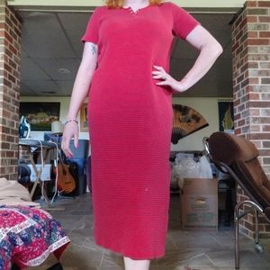 Red striped t-shirt dress